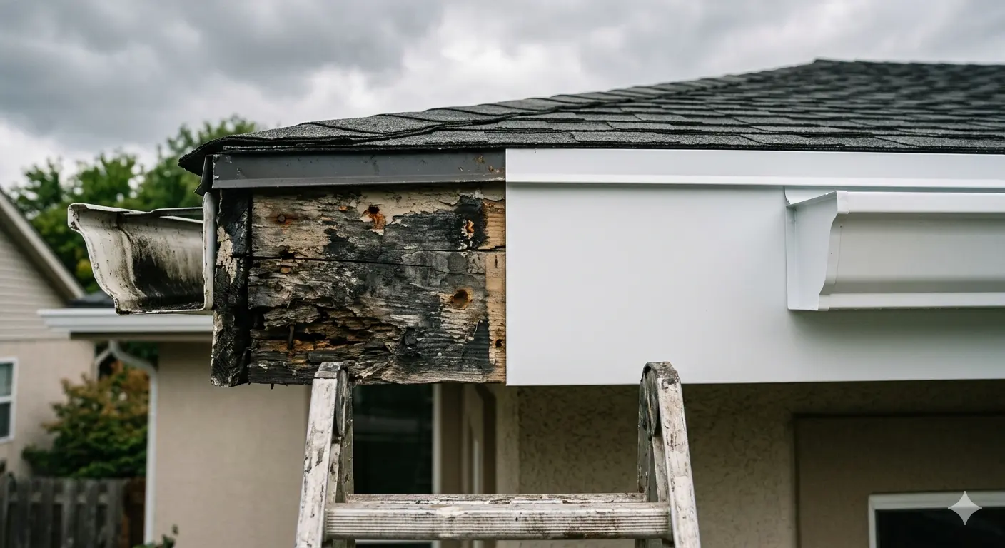 Fascia board replacement with aluminum fascia metal wrap β Guardian Gutters