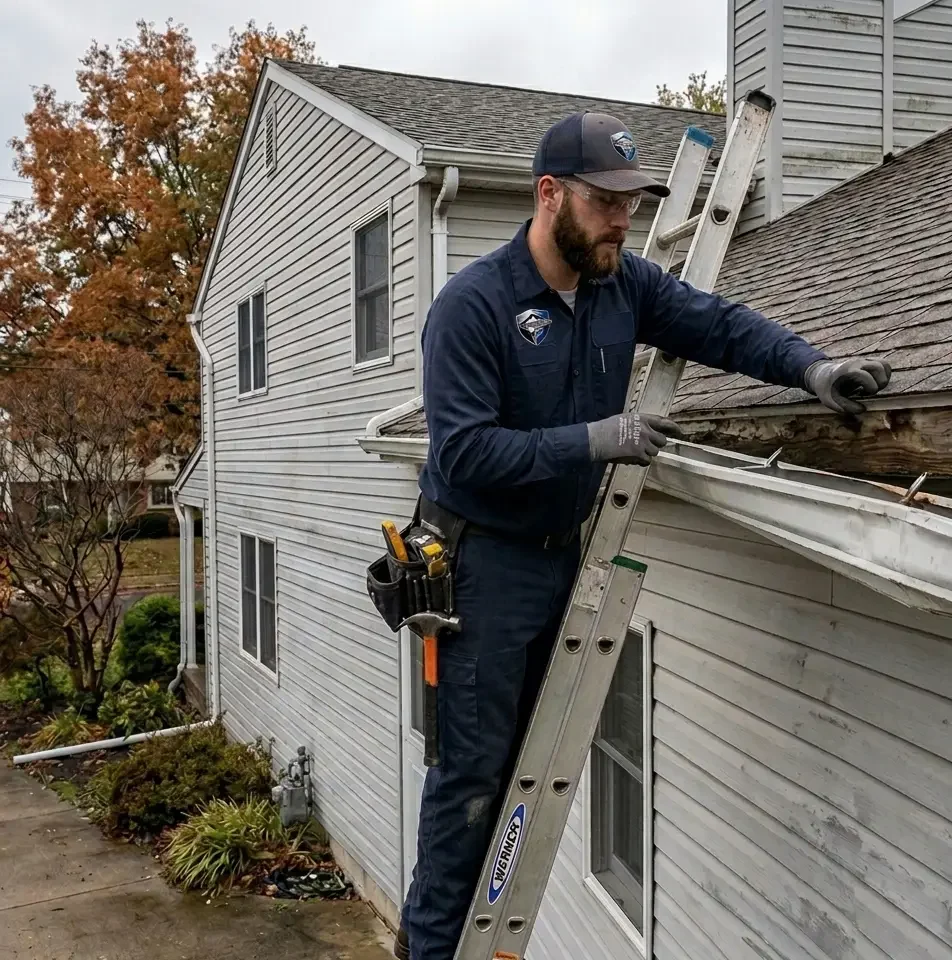 Gutter repair service β inspecting damaged gutters in Northeastern PA β Guardian Gutters